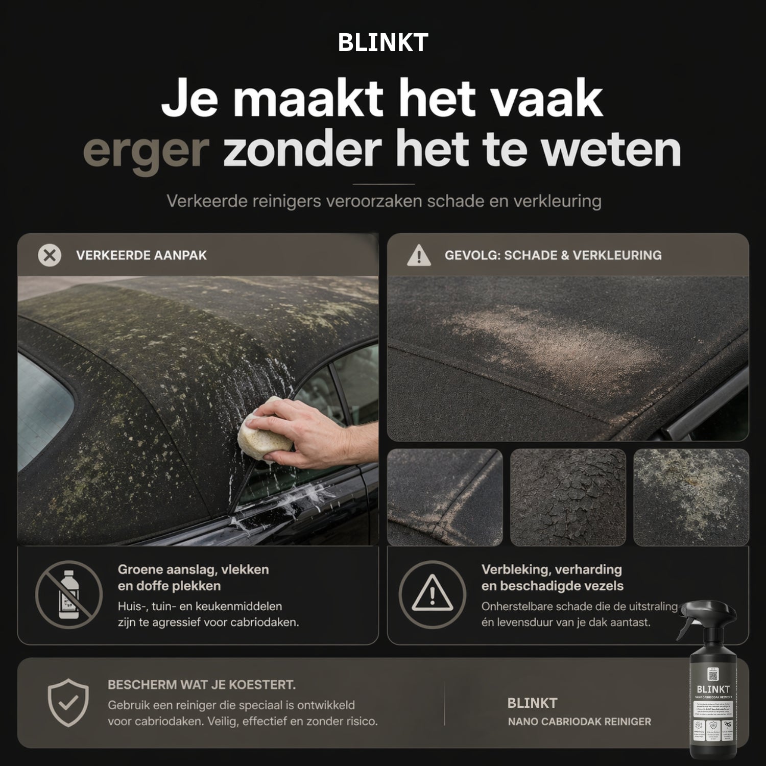 Cabriodak Reiniger met Nano Coating