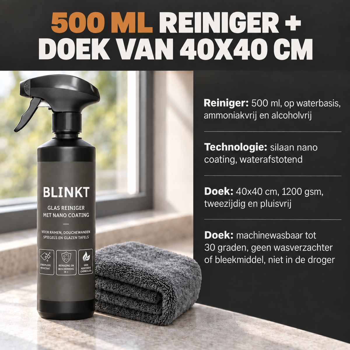 Nano Coating Glas Voordeelpakket met Droogdoek