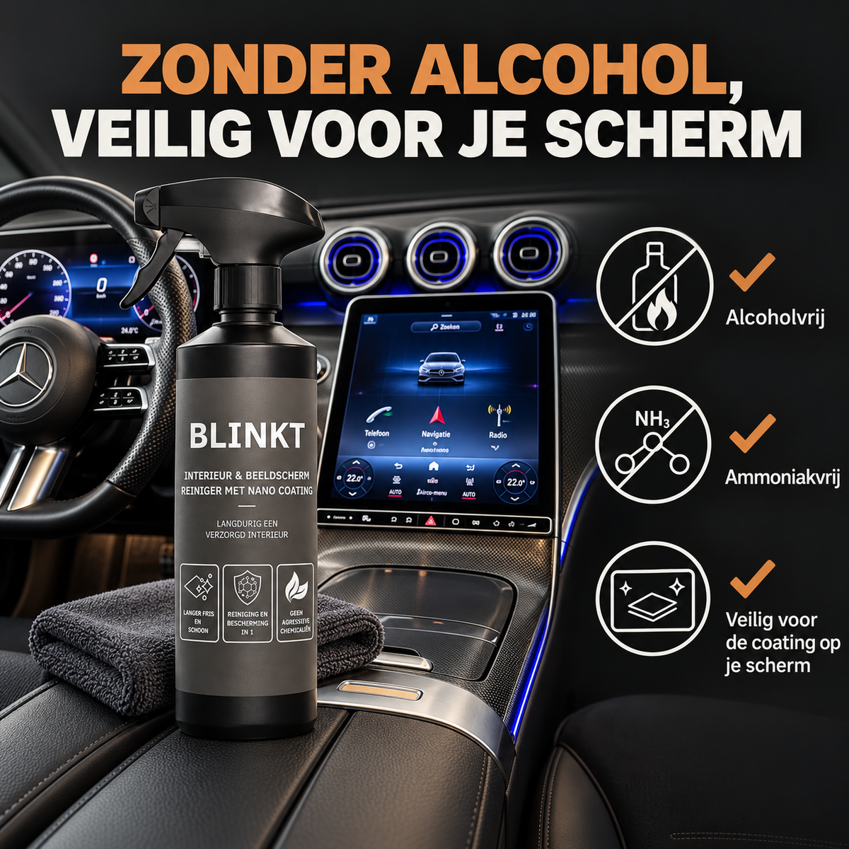 Interieurreiniger Auto met Nano Coating