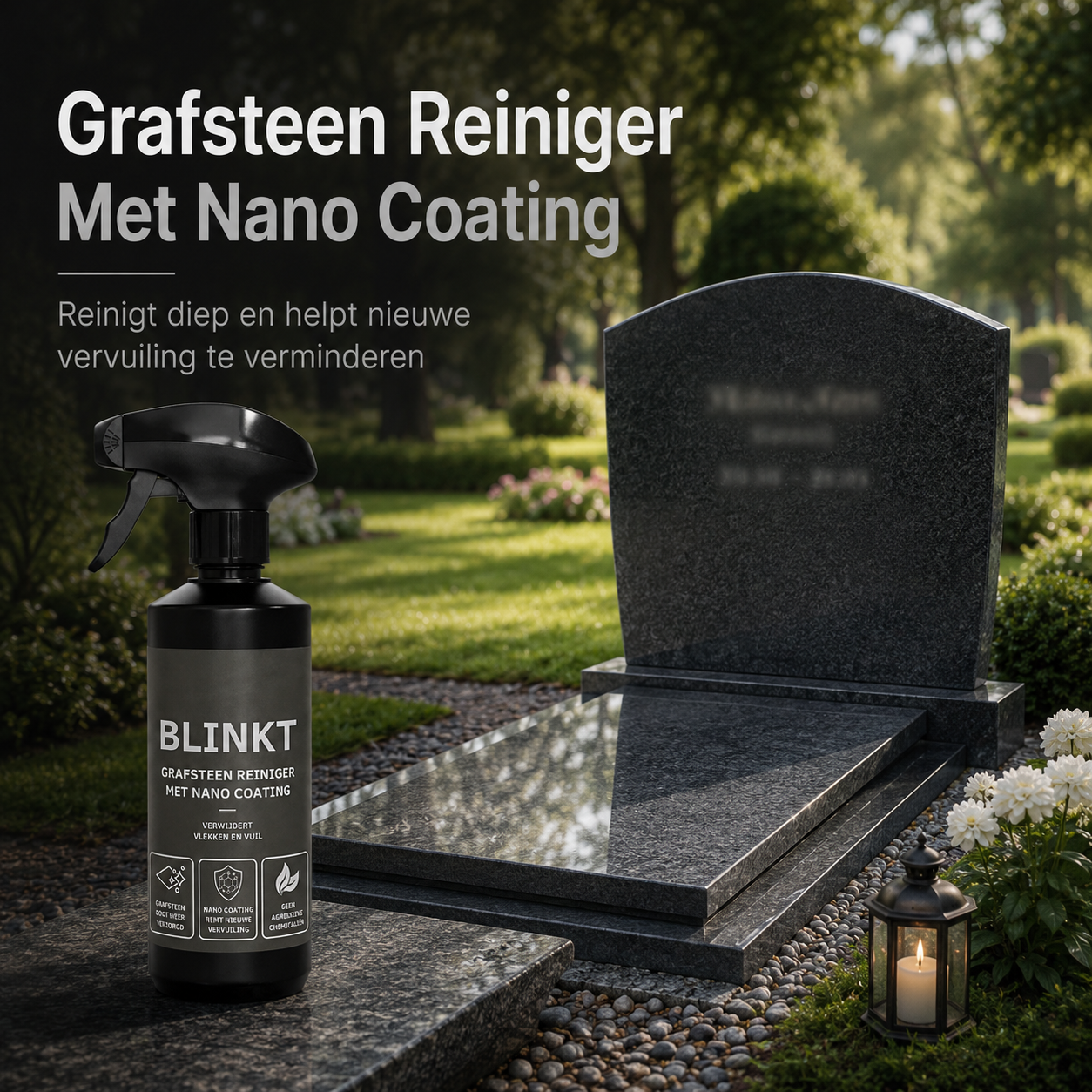 Grafsteen Reiniger met Nano Coating