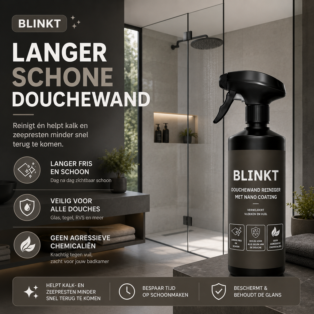 Douchewand Reiniger met Nano Coating