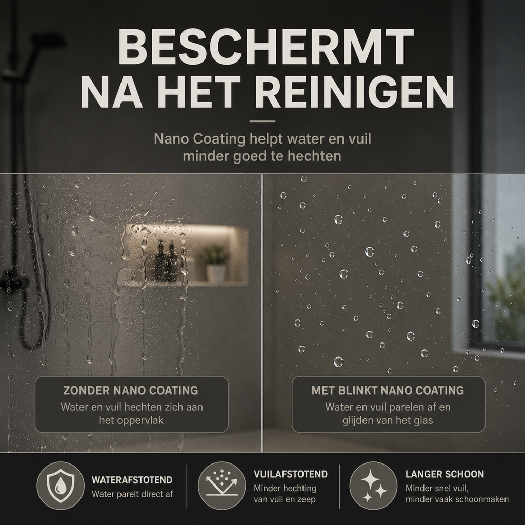 Douchewand Reiniger met Nano Coating