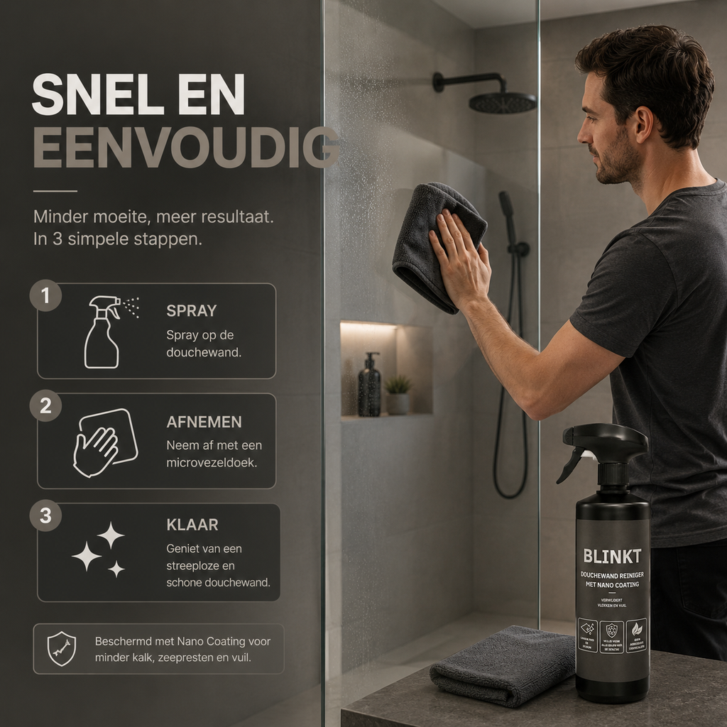 Douchewand Reiniger met Nano Coating