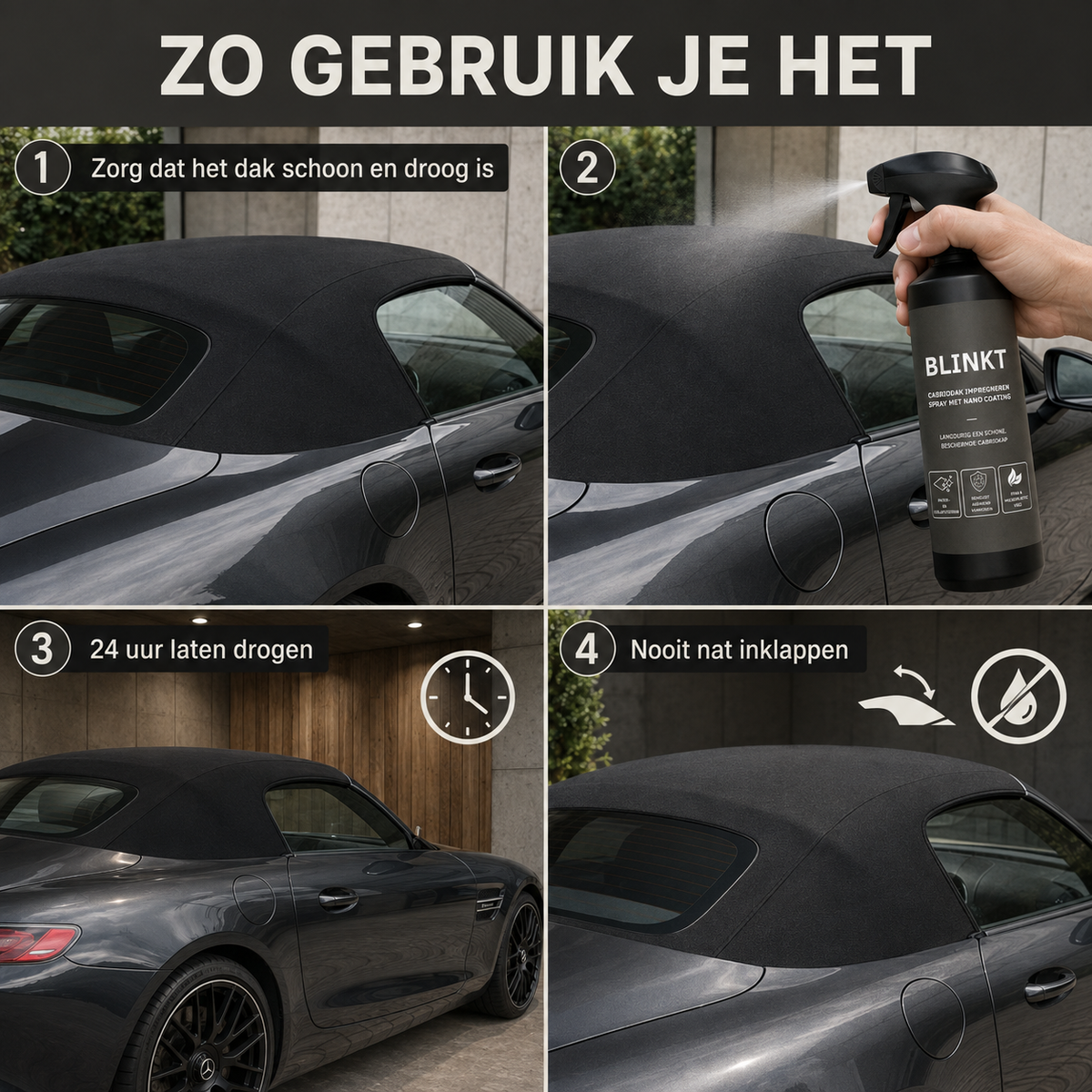 Cabriodak Impregneerspray met Nano Coating