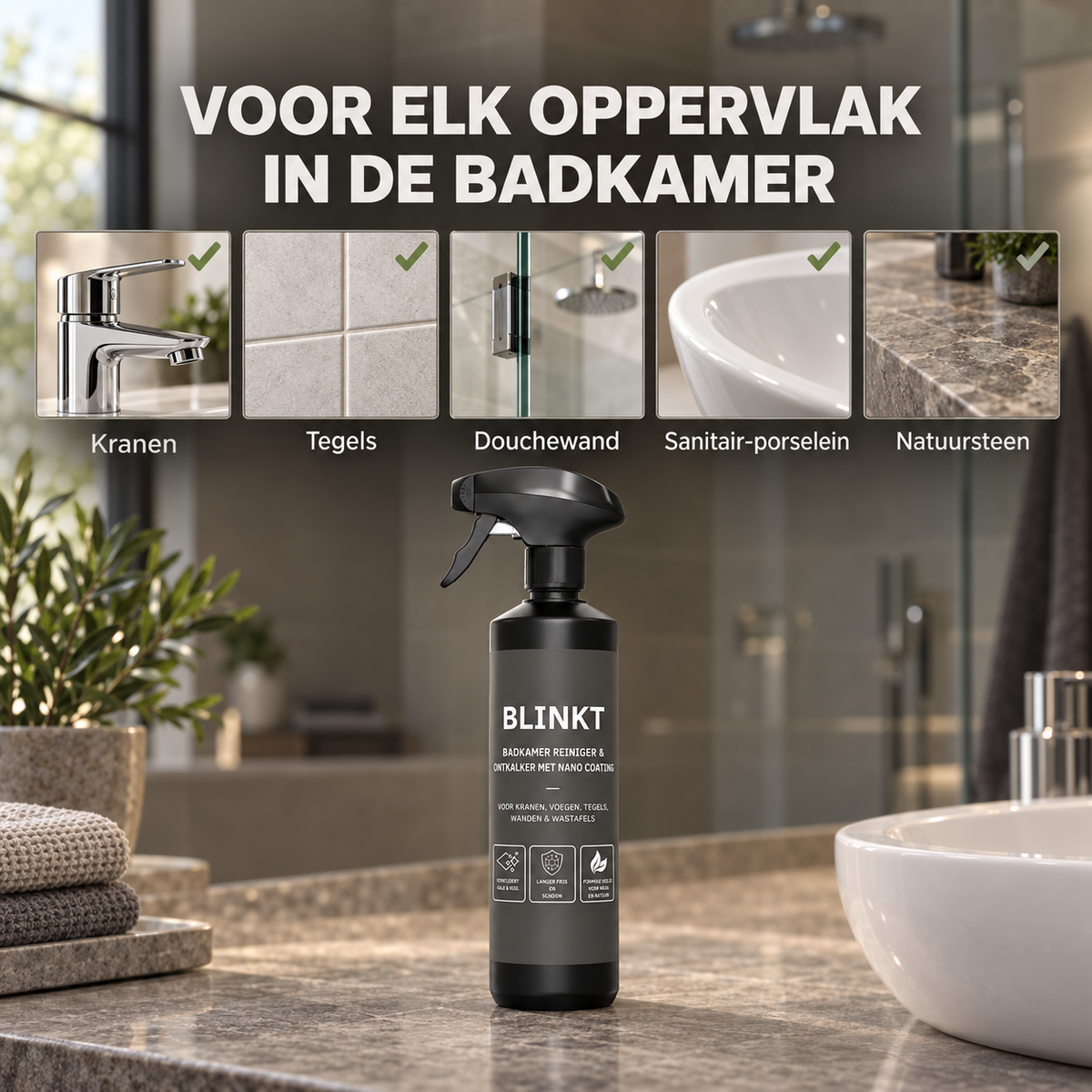 Badkamer Ontkalker met Nano Coating