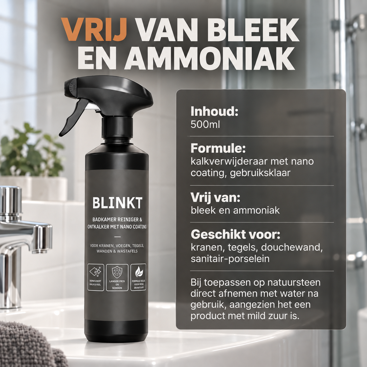 Badkamer Reiniger met Nano Coating