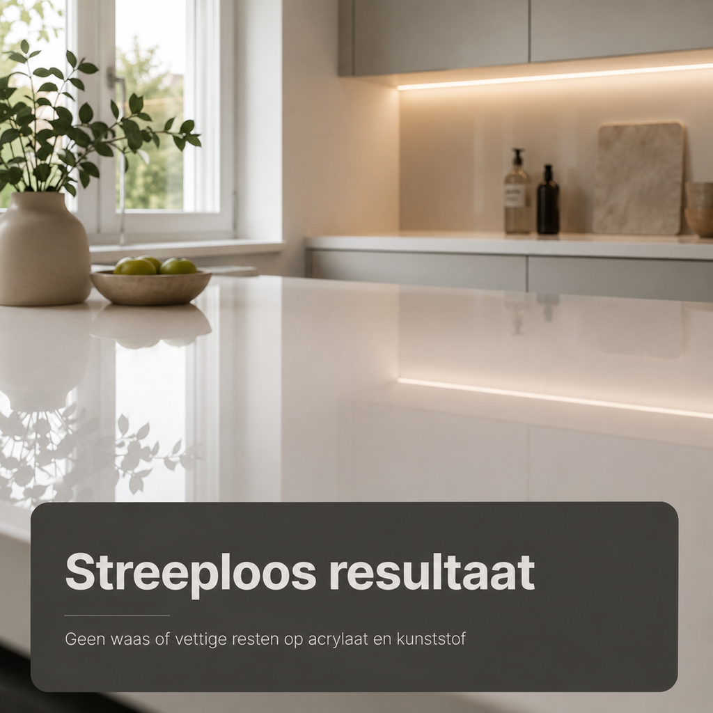 kunststof reiniger zorgt voor streeploos resultaat