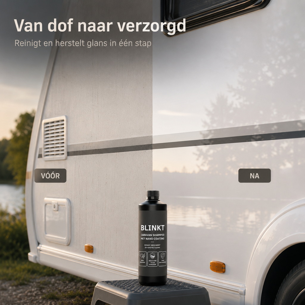 van dof naar verzorgd door de caravan shampoo