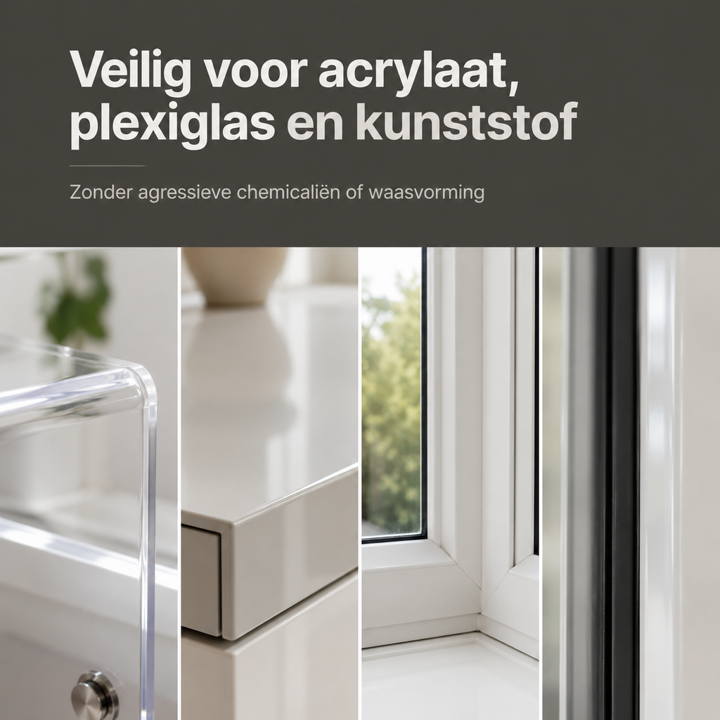 veilig voor acrylaat plexiglas en kunststof