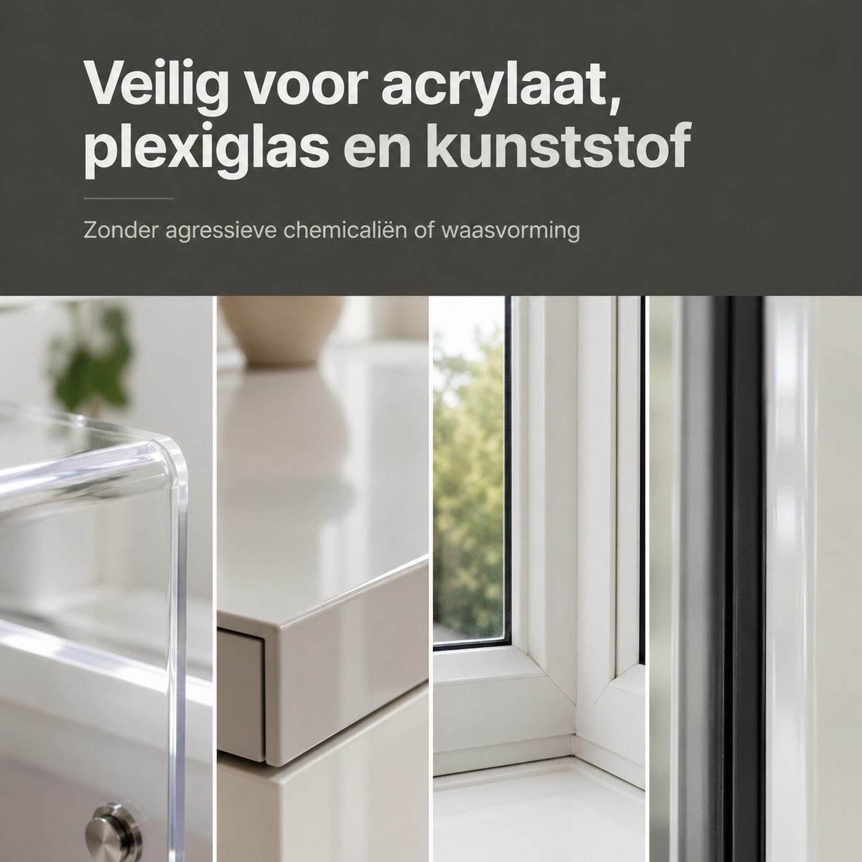 veilig voor acrylaat plexiglas en kunststof